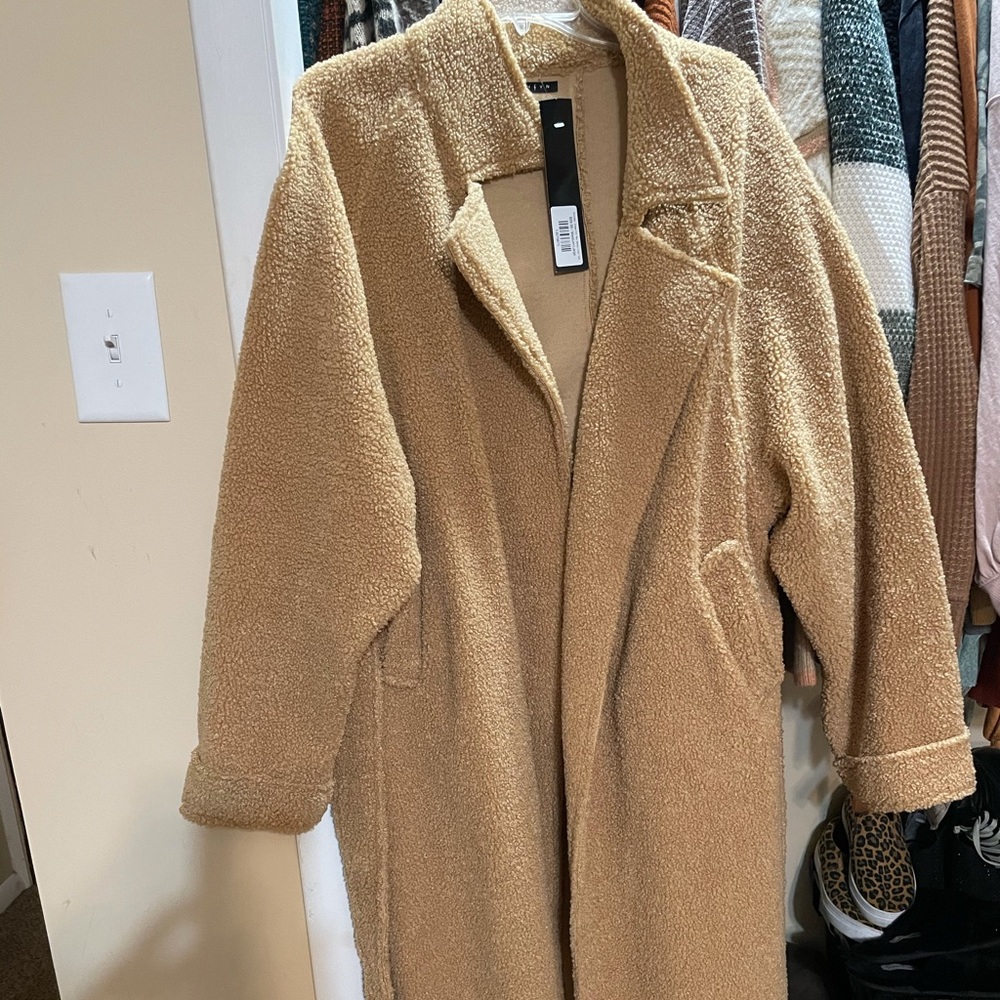 Shop hopes tan peacoat jacket